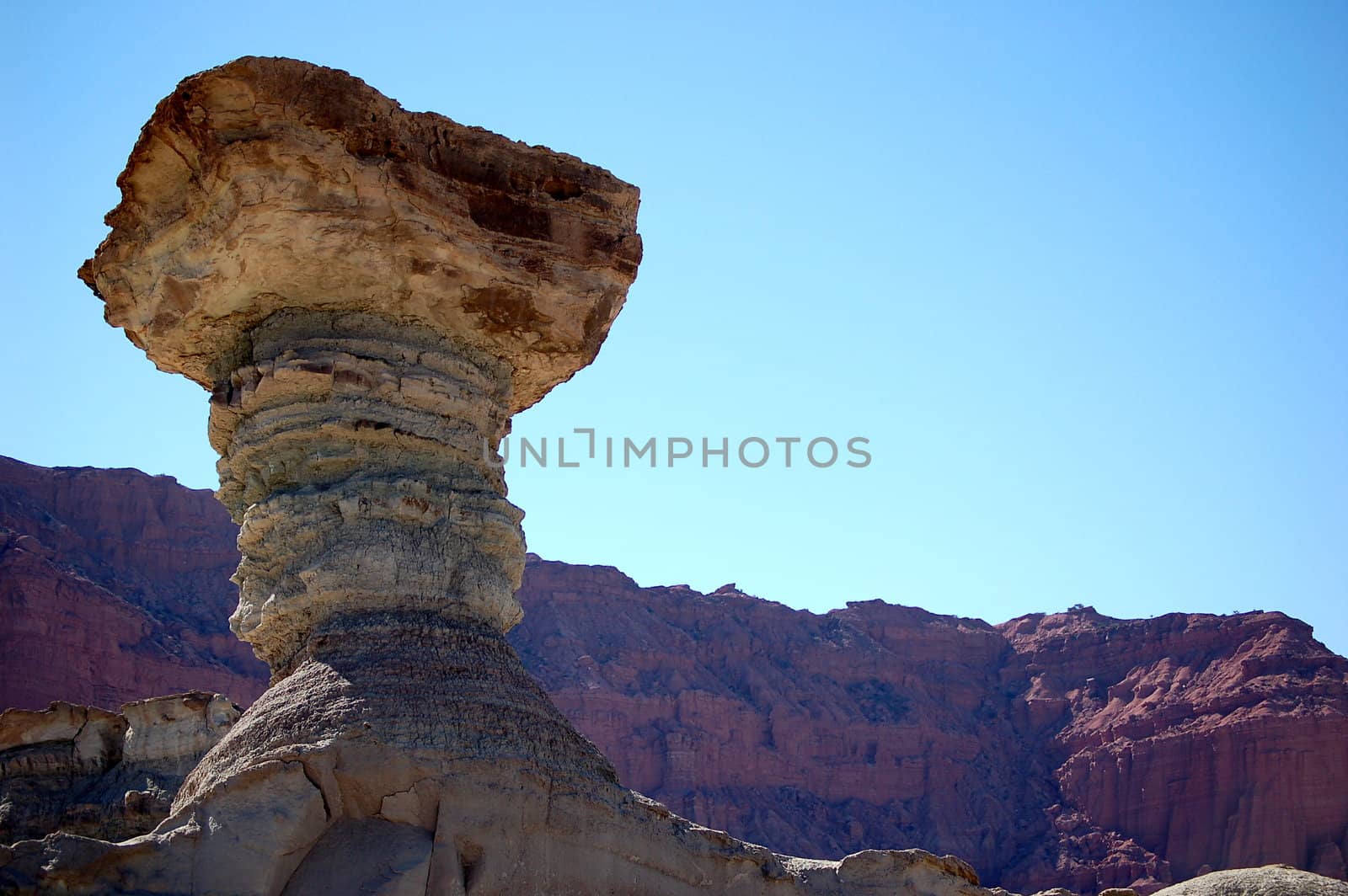 Geological rock formation in ischigualasto national park