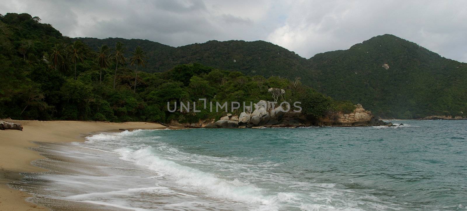 Tropical beach in Tayrona National Park