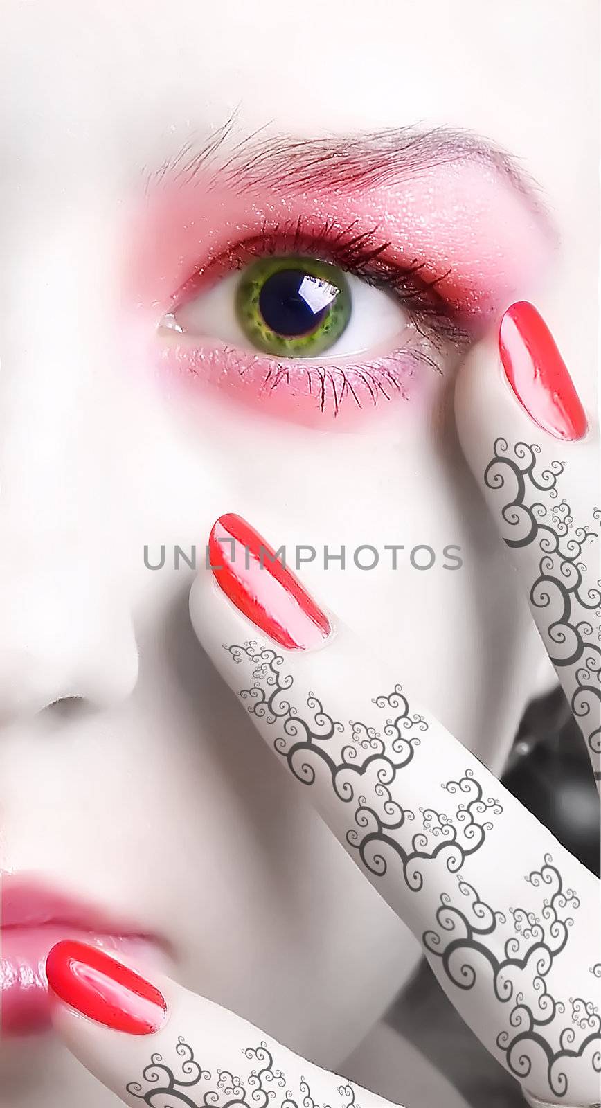beautiful girl's face with creative painting
