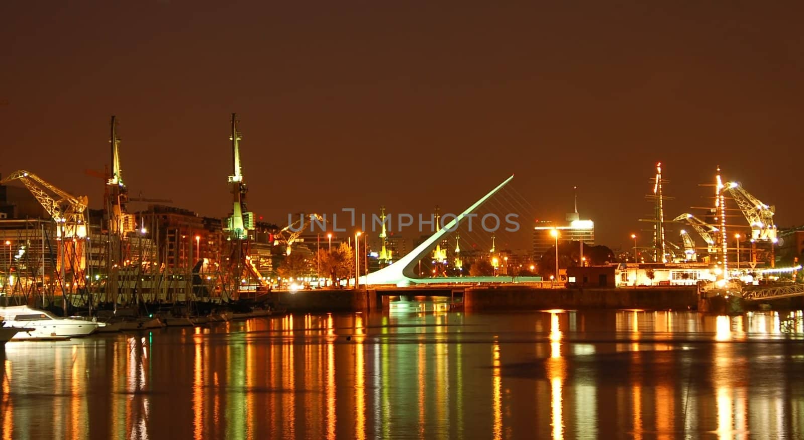 Posh Puerto madero district by night