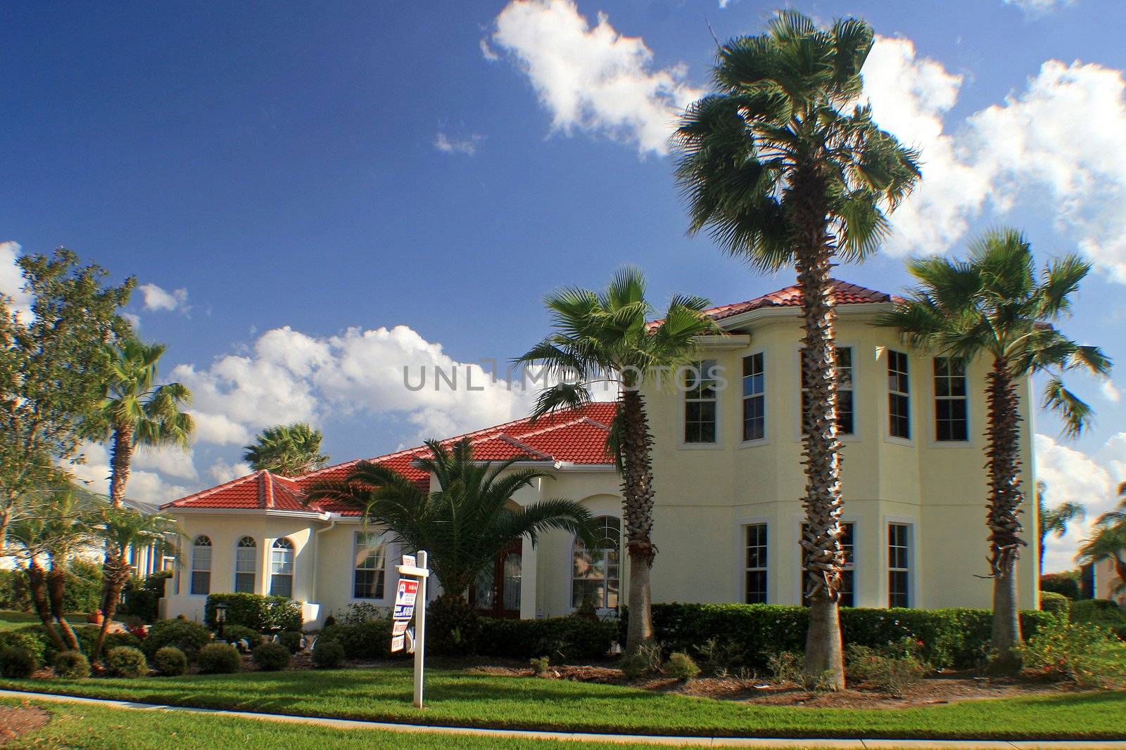 A spectacular Florida home on a nice sunny day.