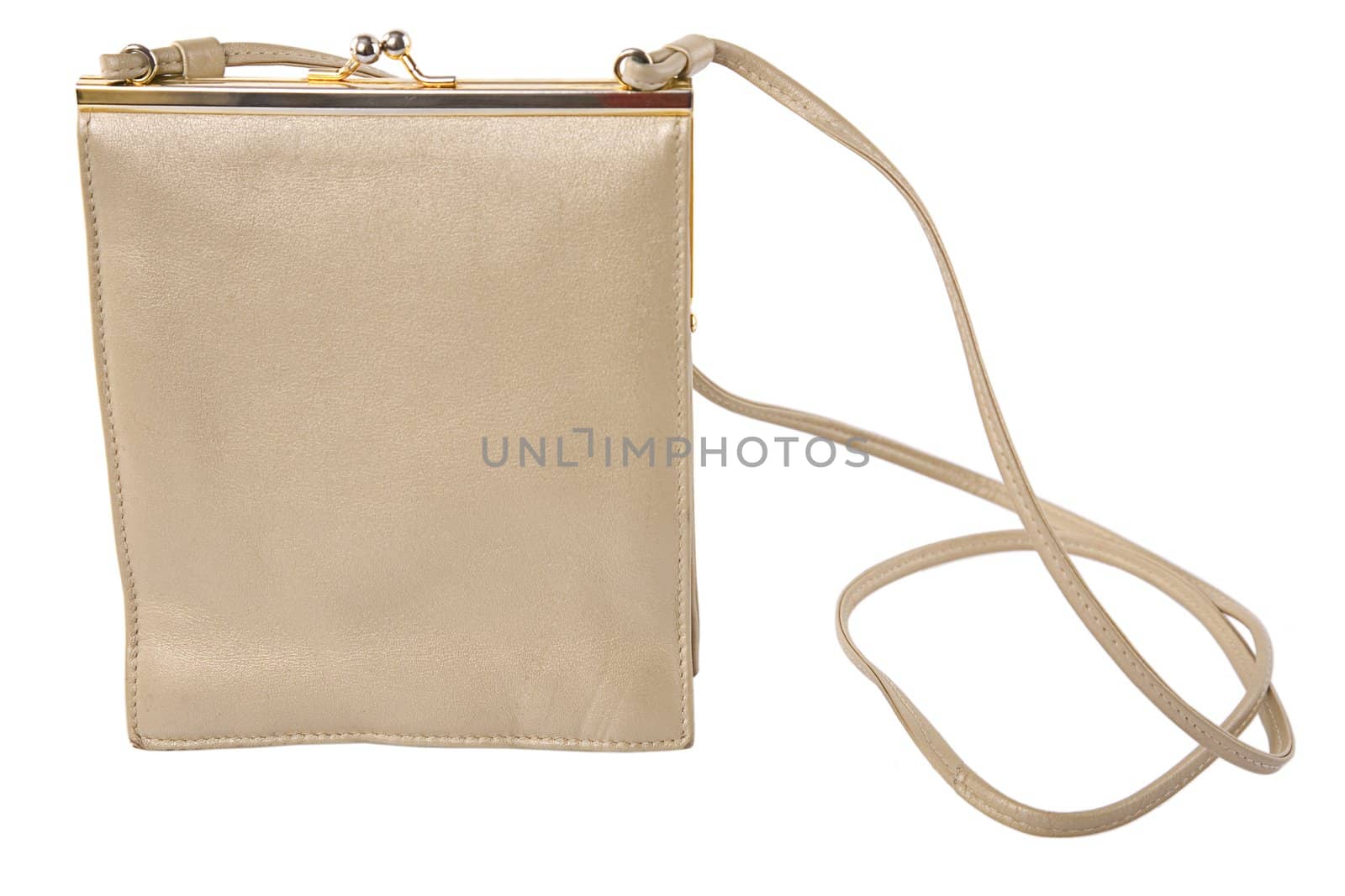 vintage beige woman bag isolated on white background 