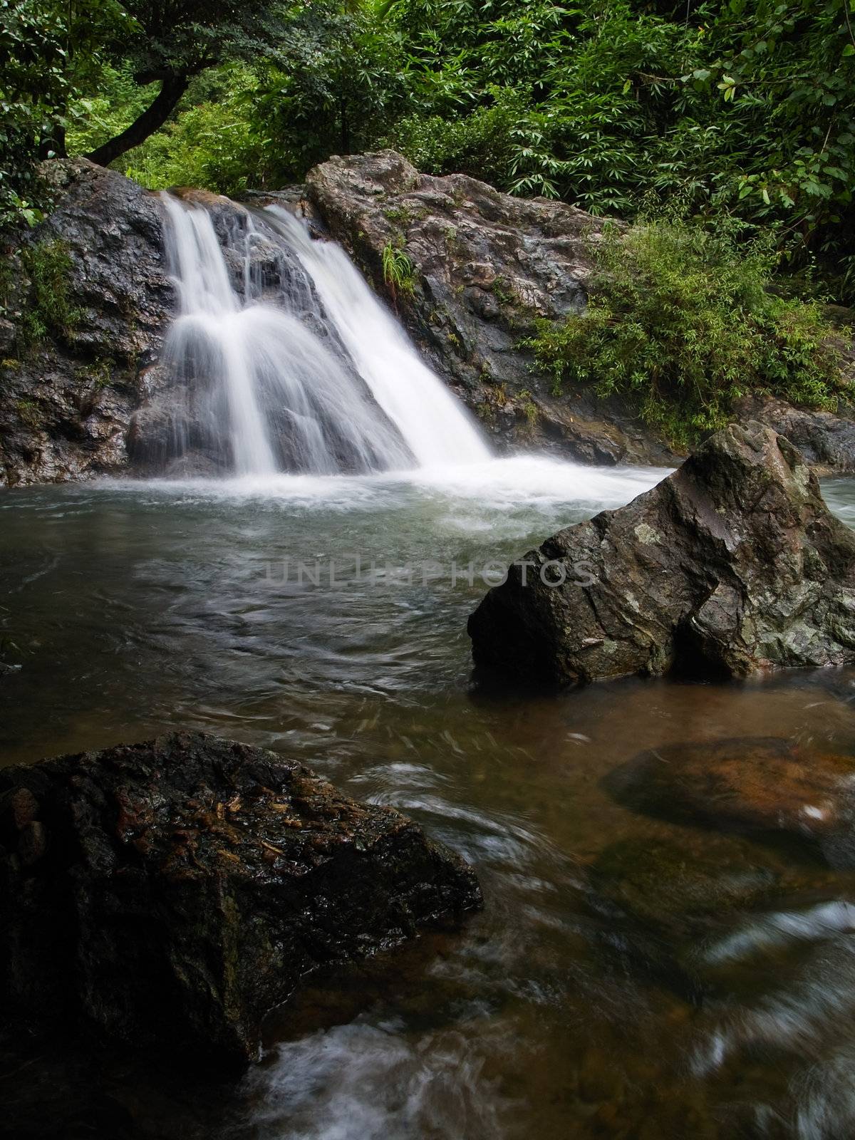 Some floor of Sarika waterfall, Khao Yai National Park, Nakhon Nayok, Thailand. This national park is elect as world heritage forest complex from UNESCO