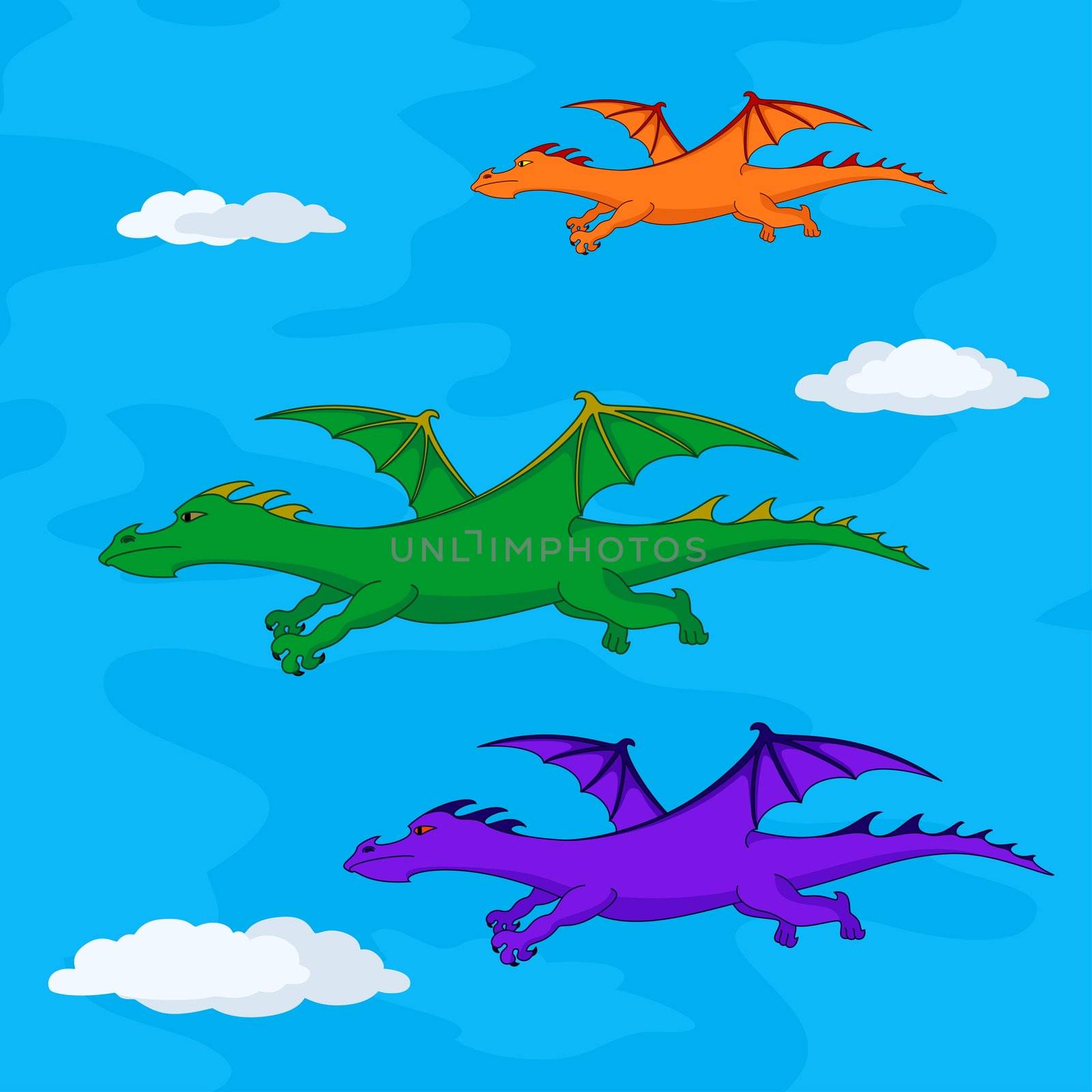 Dragons in the sky by alexcoolok