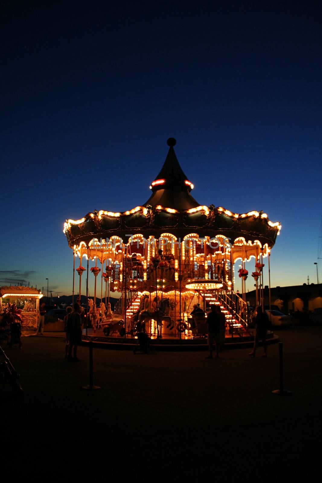 Nice Carousel with dark sky in the evening