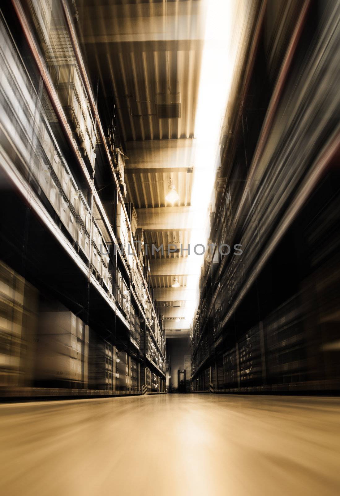 in the warehouse with big pallettes and boxes