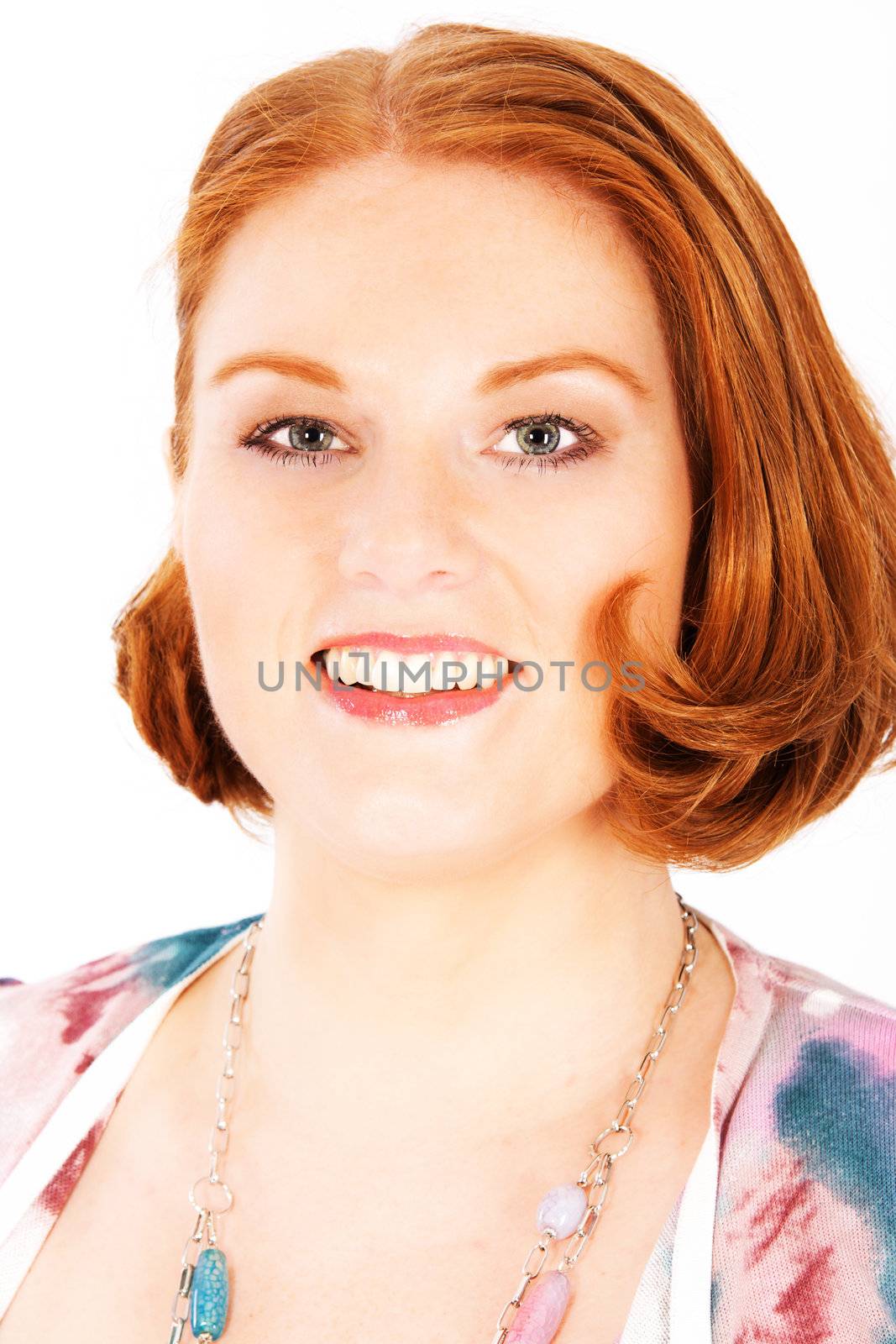 Close-up portrait of beauttiful woman with red hair