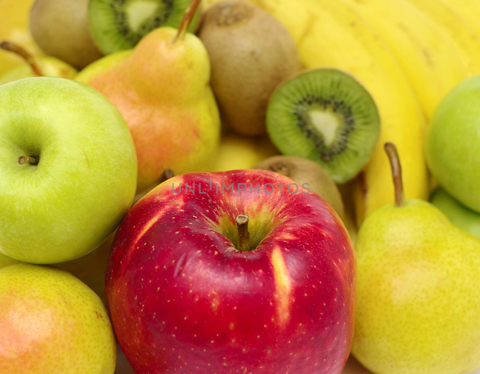 fruit in assortment as background