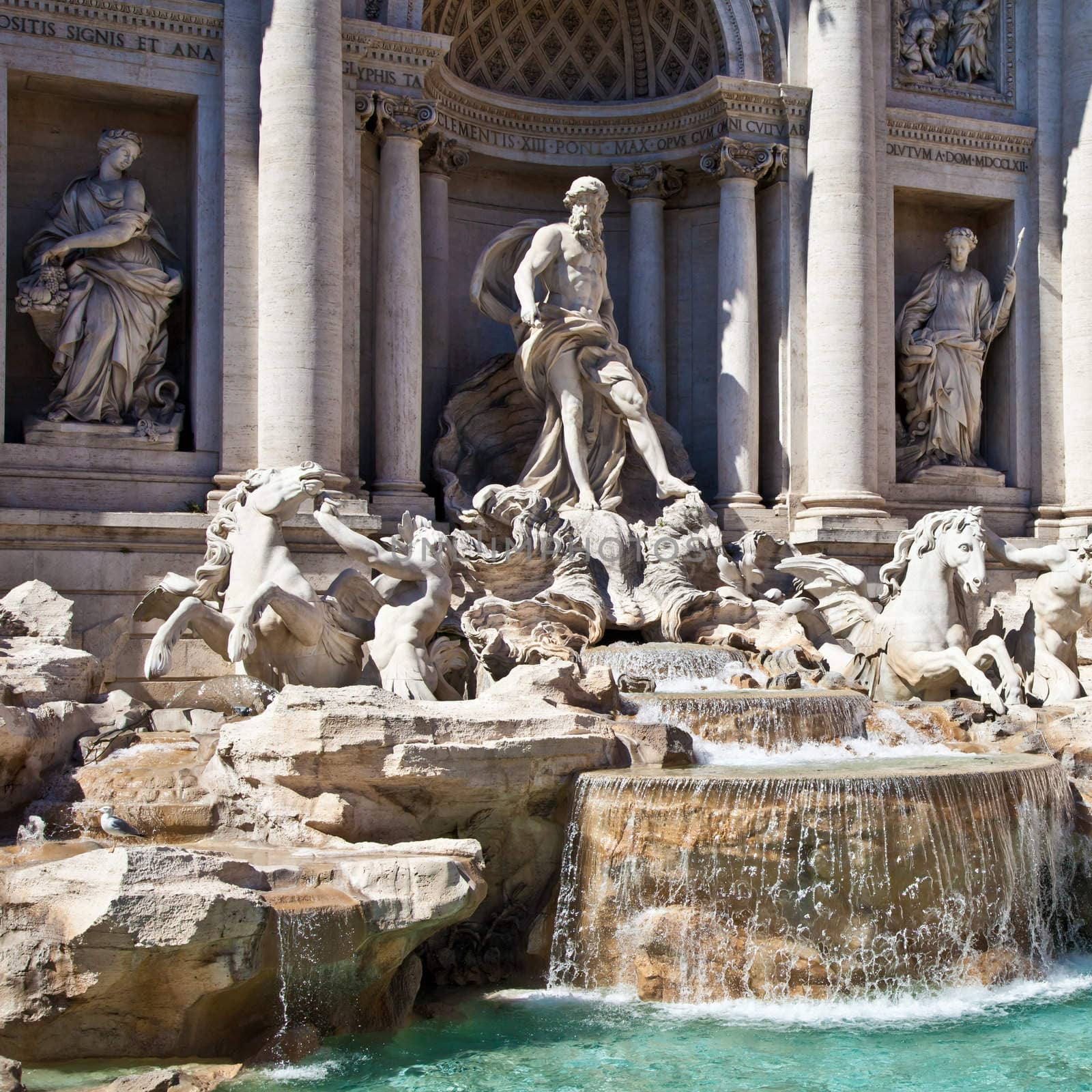 Trevi fountain during a sunny day, Rome, Italy