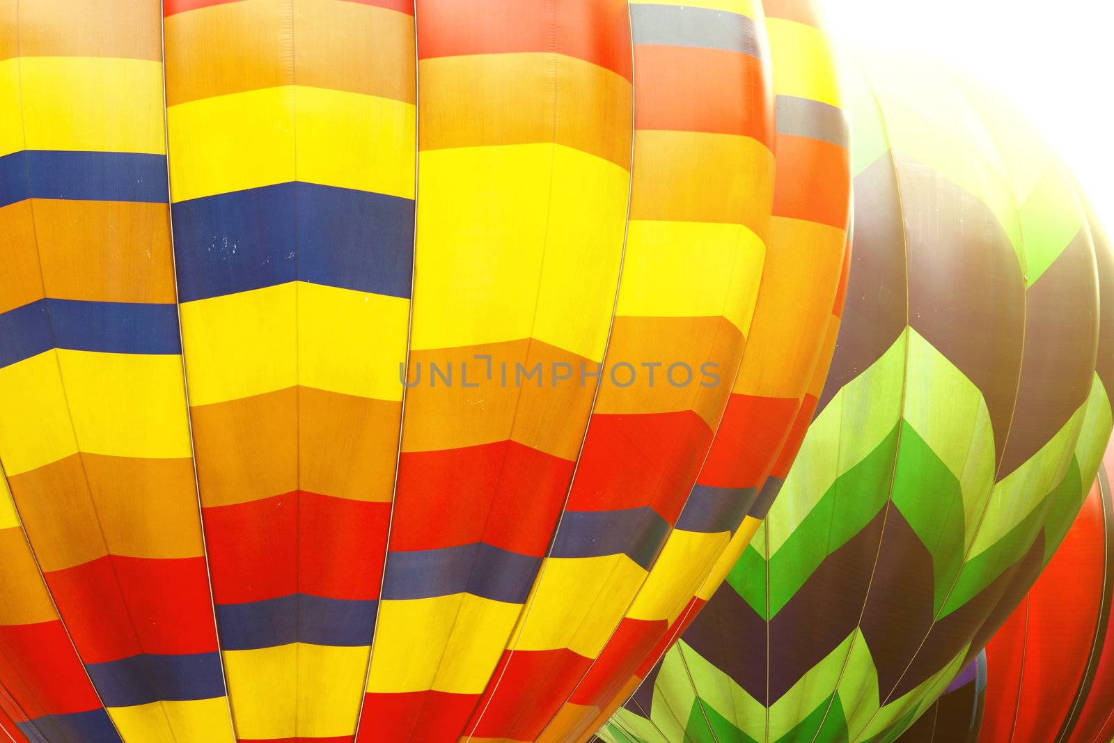Photo of color hot air balloon and sunny day 