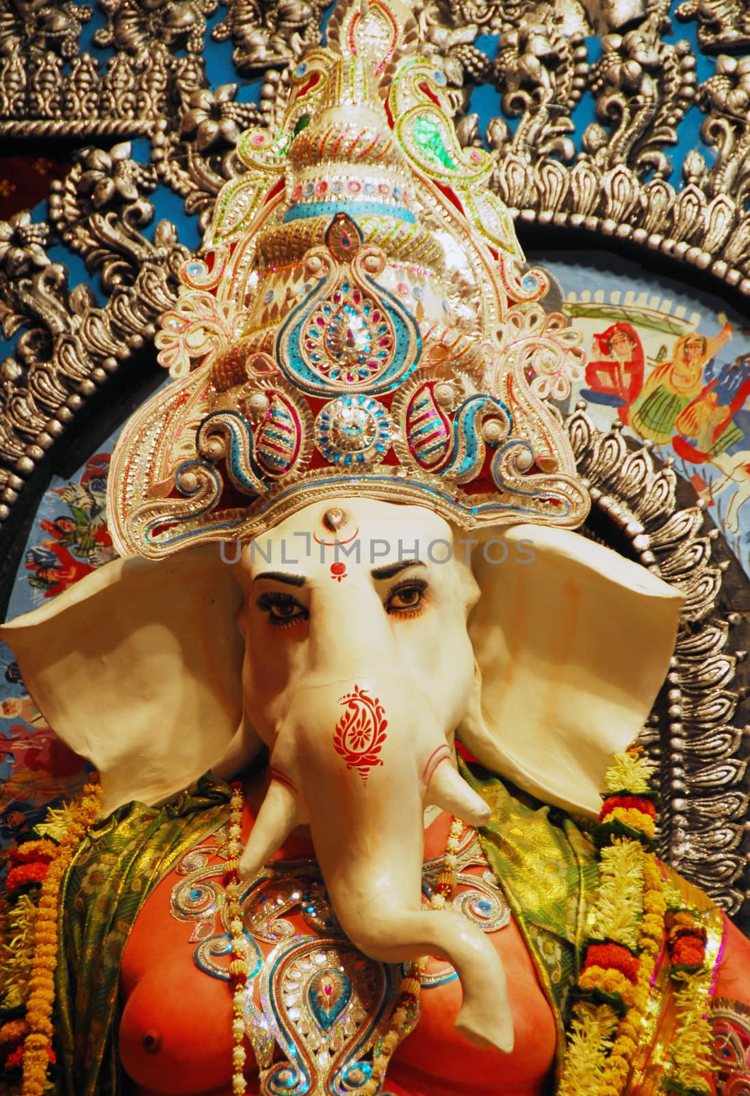 isolated closeup of Ganesha God of Hindu religion