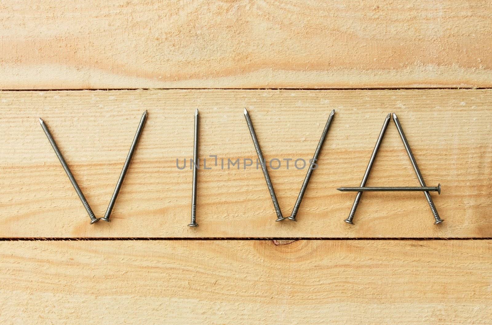 VIVA word is composed with nails  by qiiip