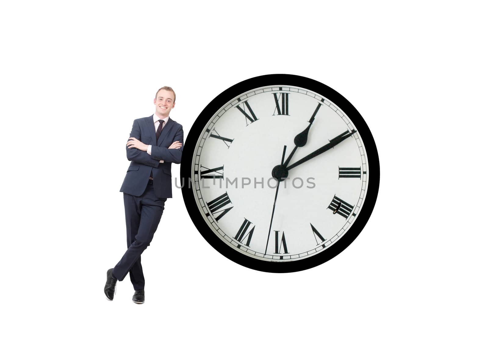 Businessman with clock by leeser