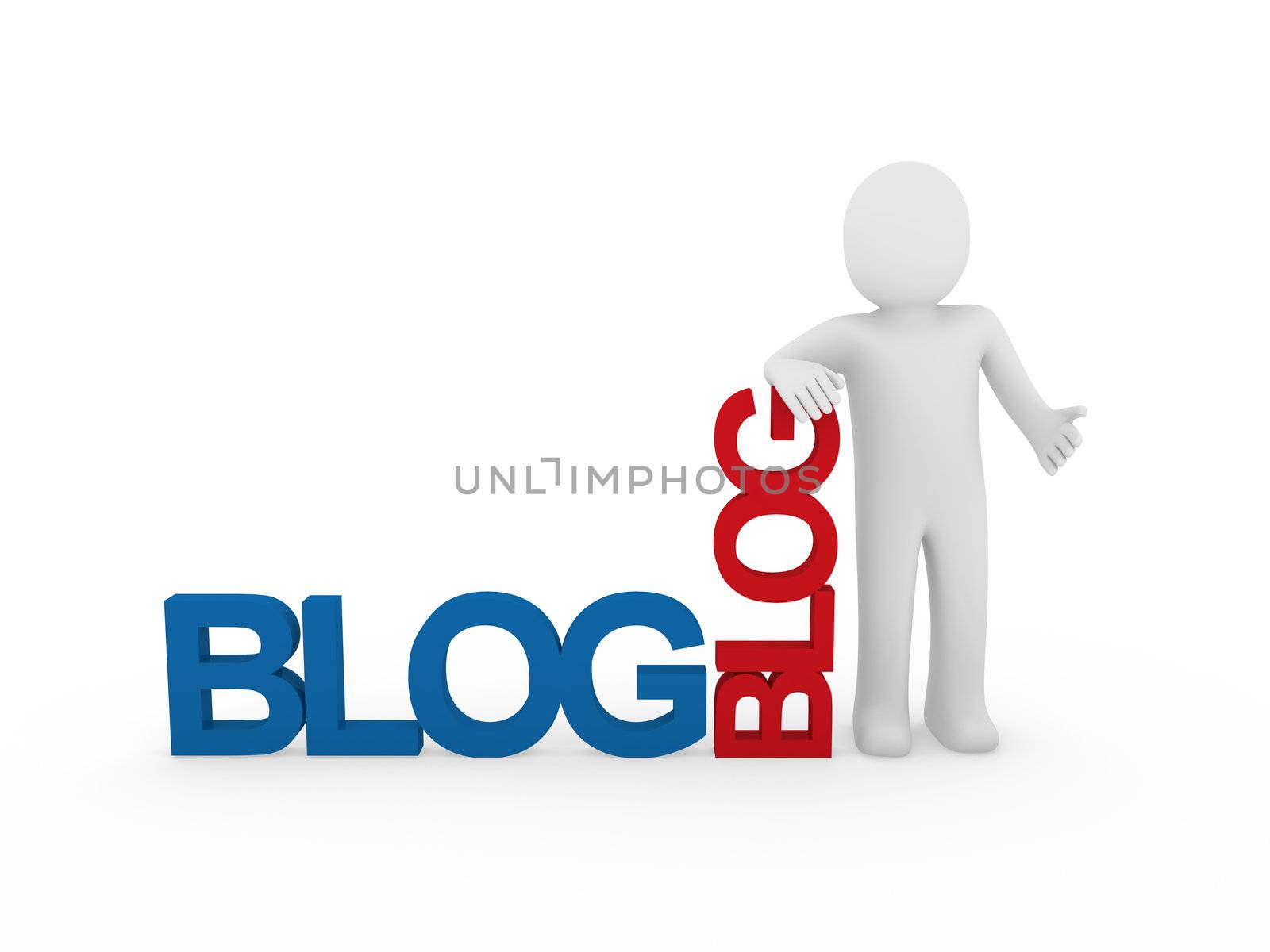 3d man human blog red blue network community