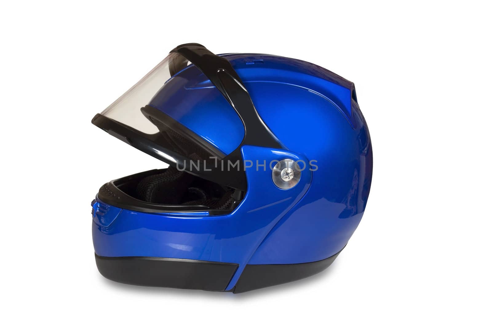 Motorcycle helmet isolated on white with clipping path