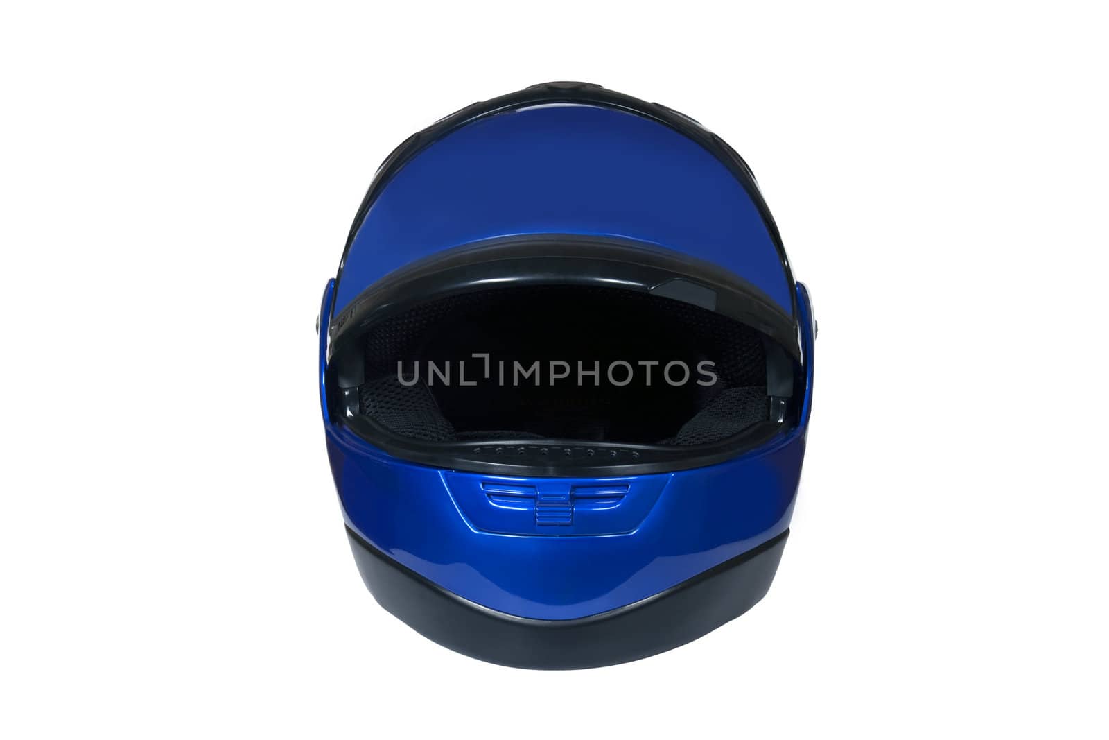 Motorcycle Helmet isolated on white with clipping path. Front view