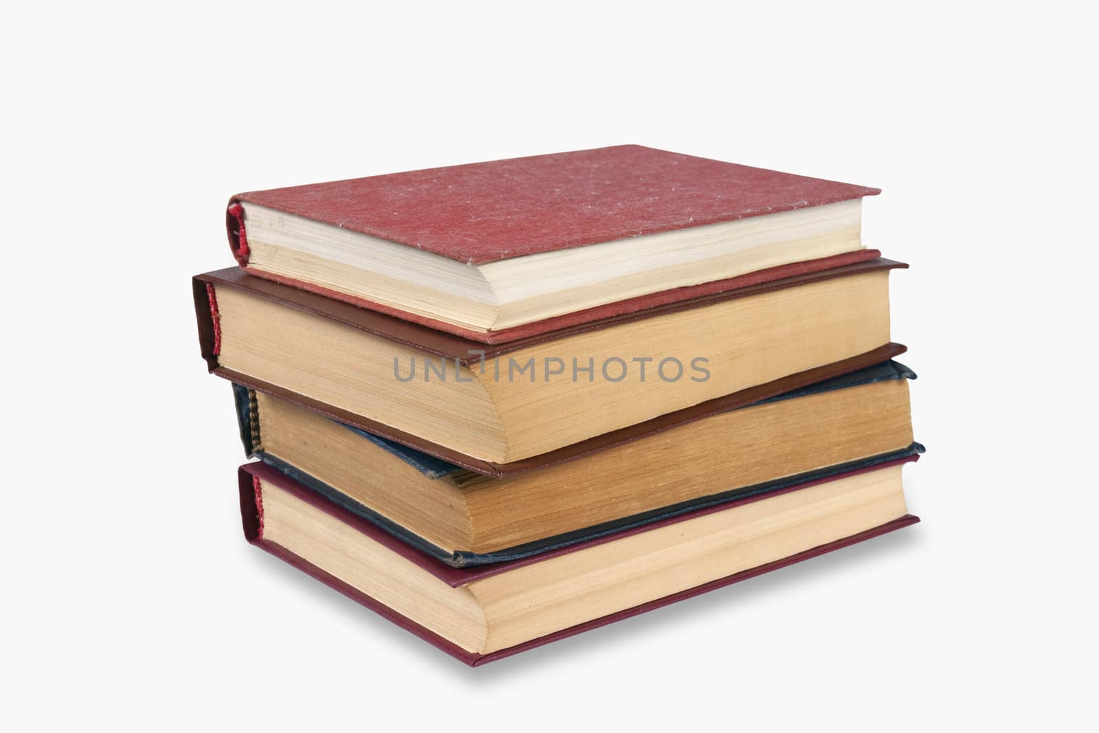 old books isolated on white with clipping path