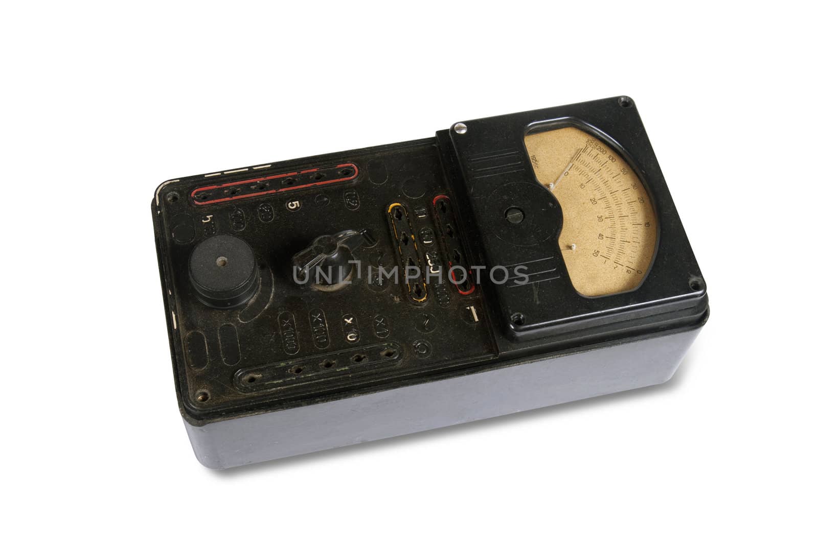 The instrument measuring electrical retro isolated on white with clipping path