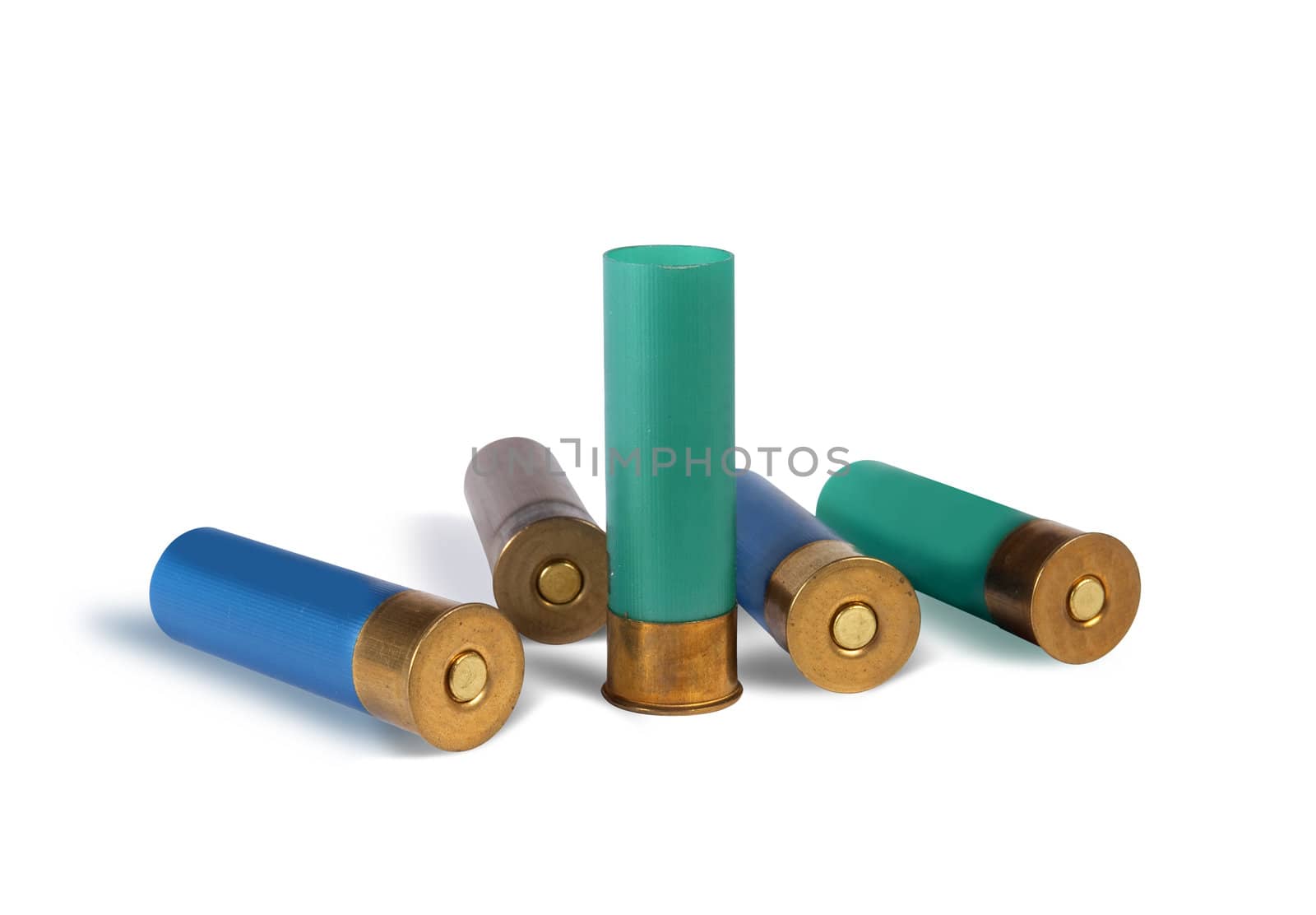 Ammunition for hunting isolated on white with clipping path