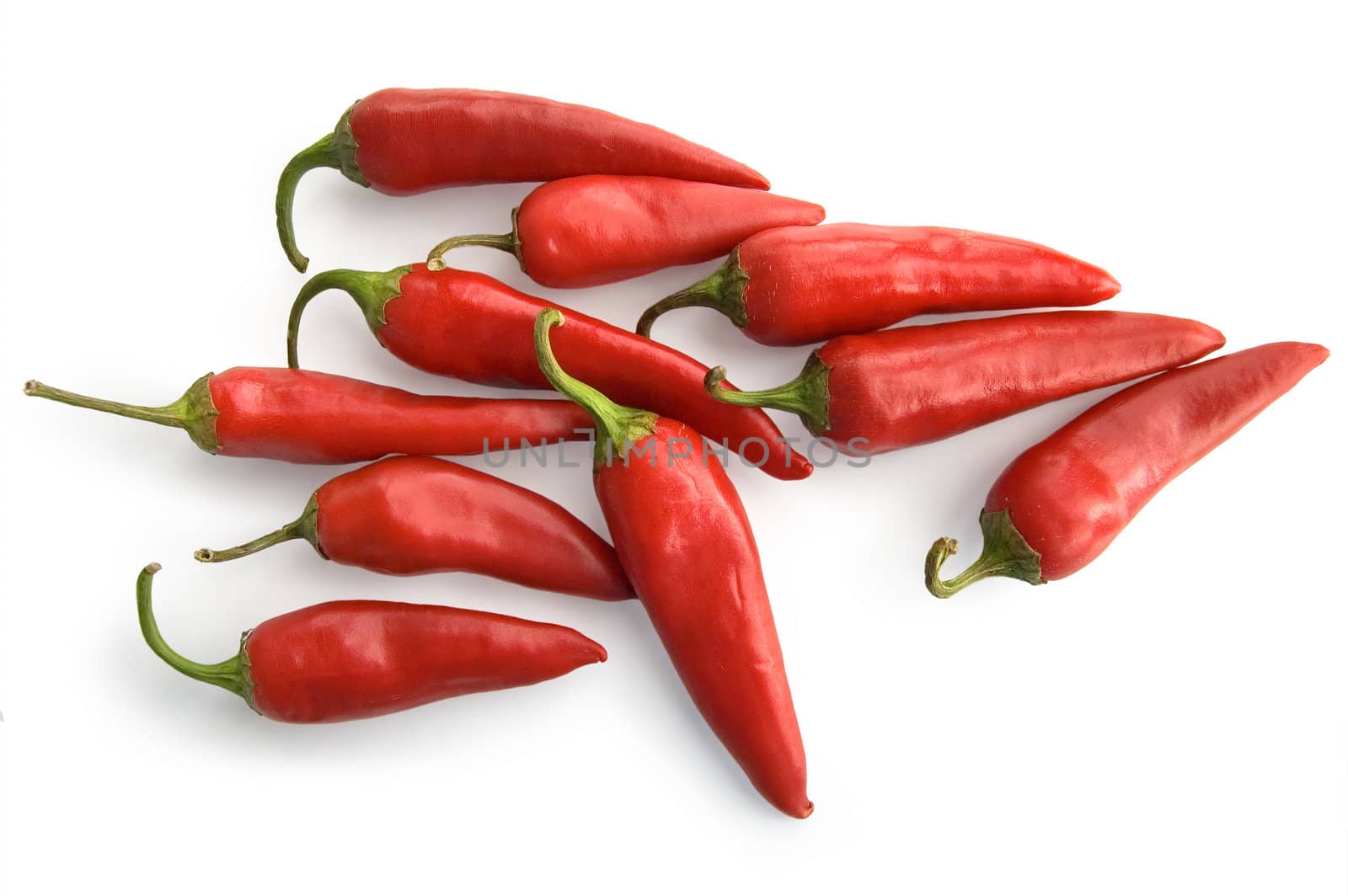 Some chili peppers isolated on white background