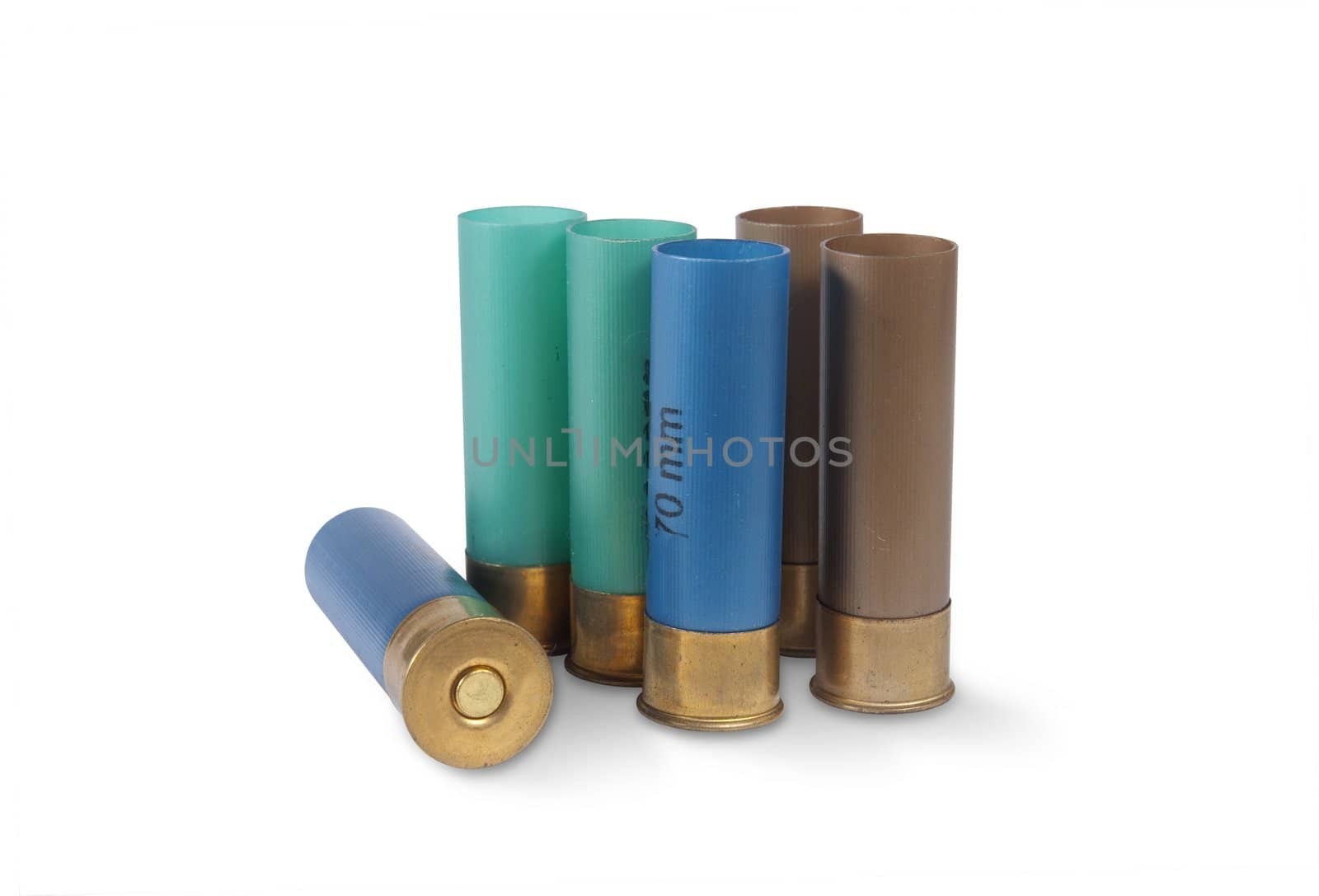 Ammunition for hunting isolated on white with clipping path