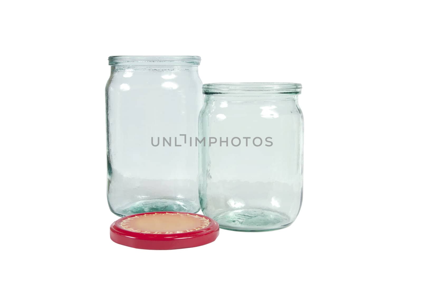 Glass jar isolated on white with clipping path