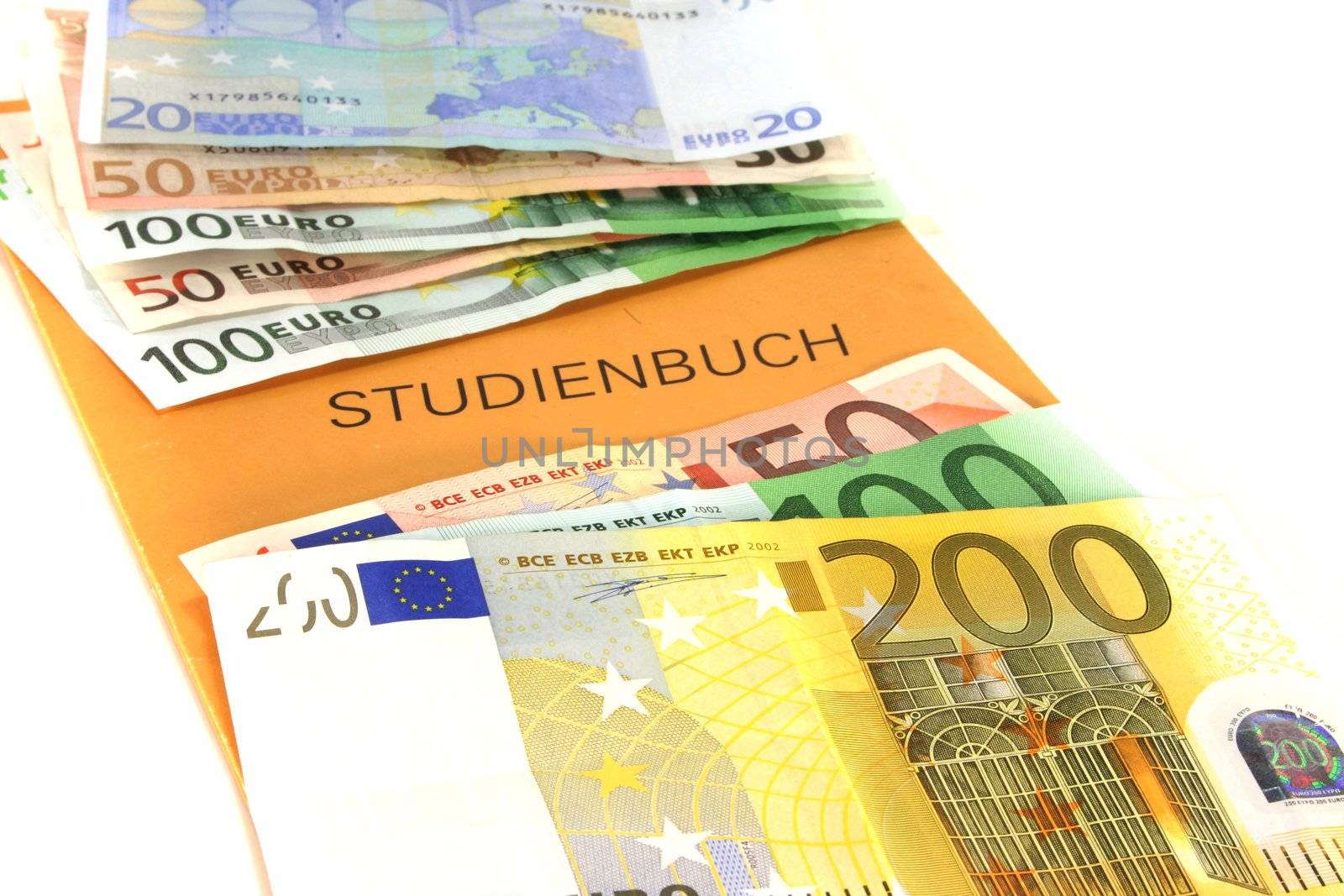 Study book with euro notes by discovery