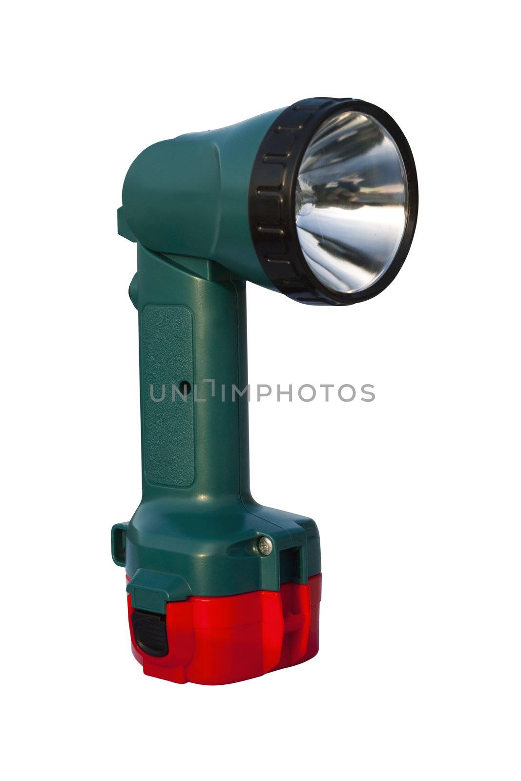 Flashlight pros isolated on white with clipping path