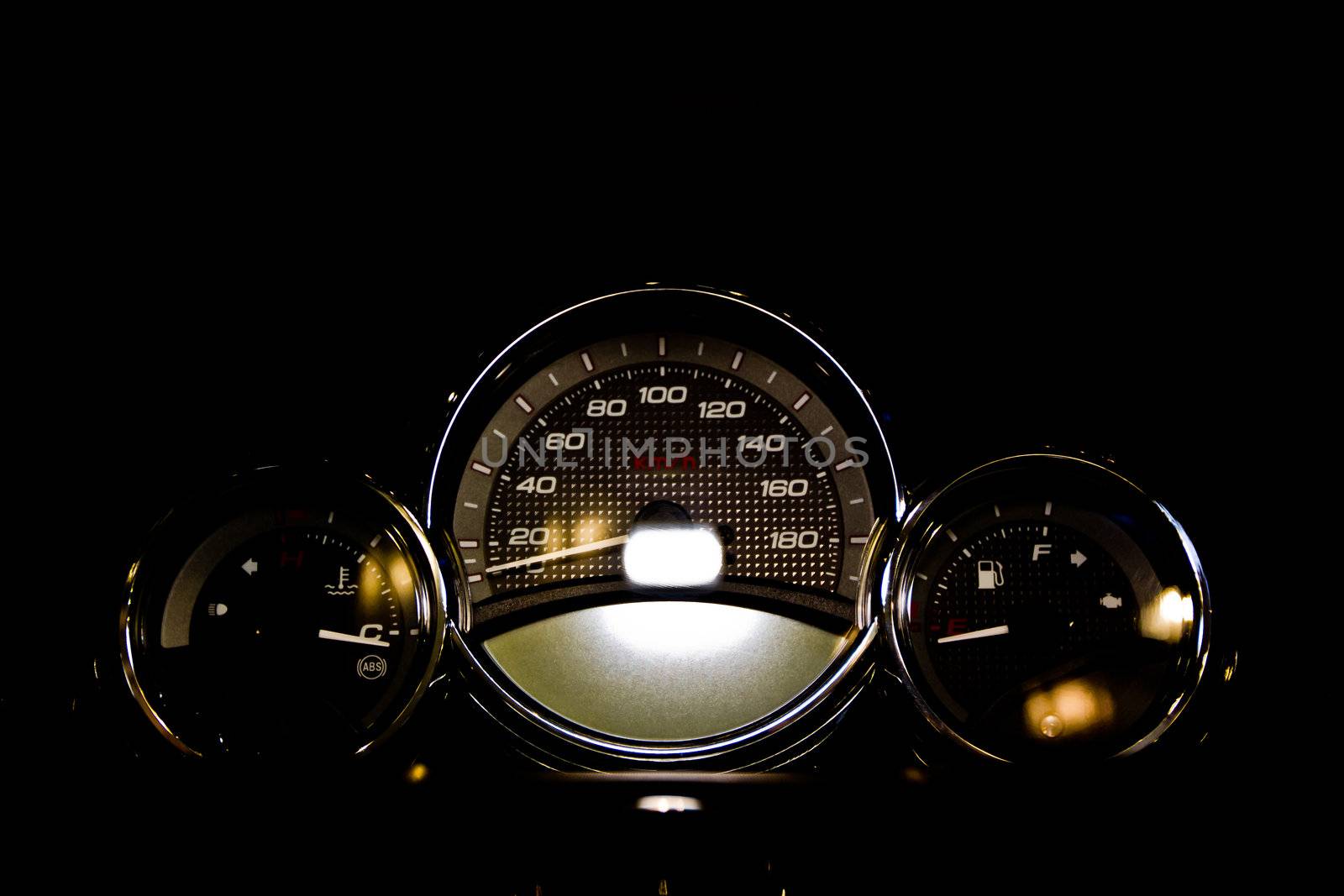 Motorcycle Control Panel on the black background
