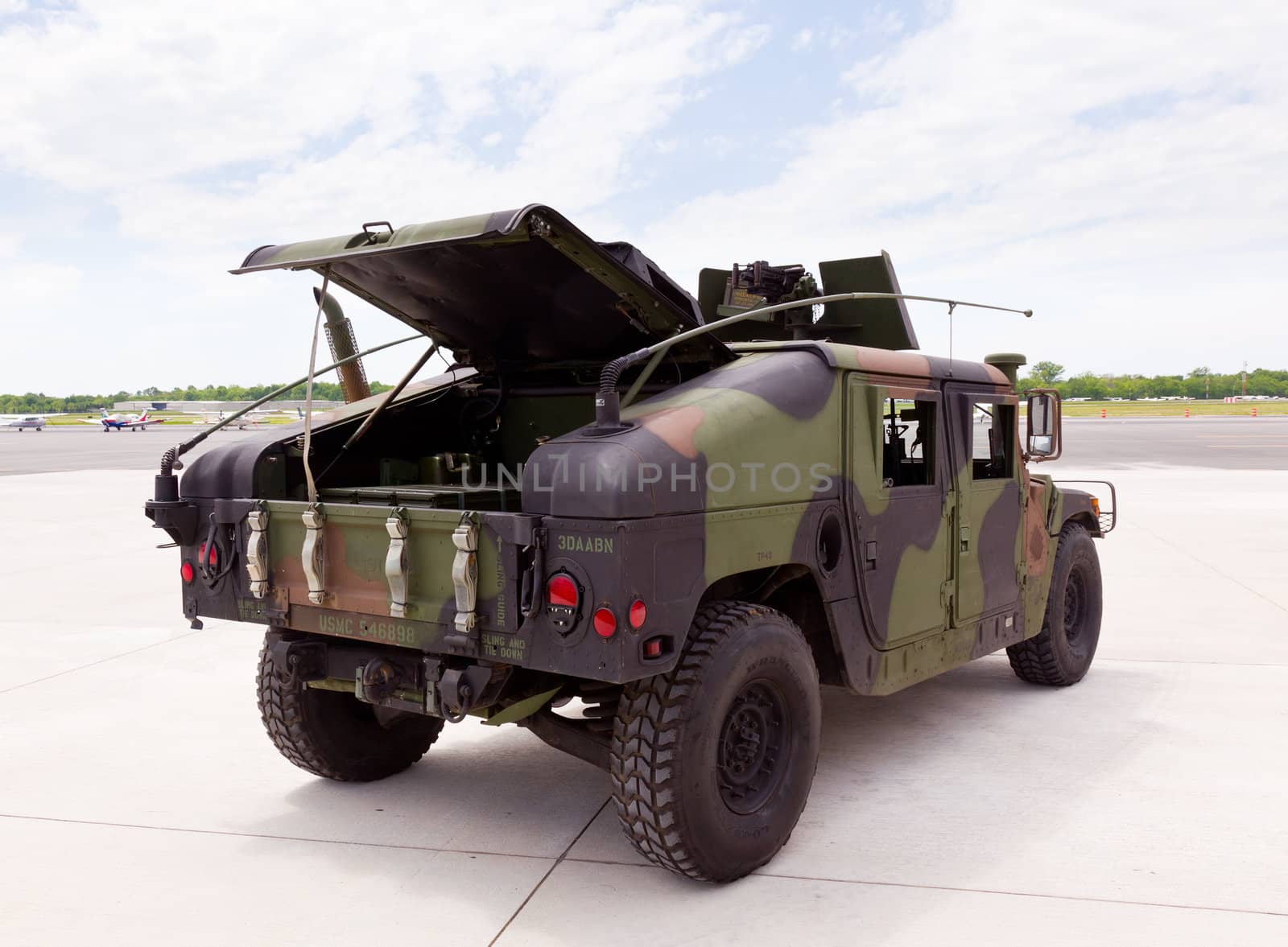 Camouflaged humvee truck at Manassas Air Show