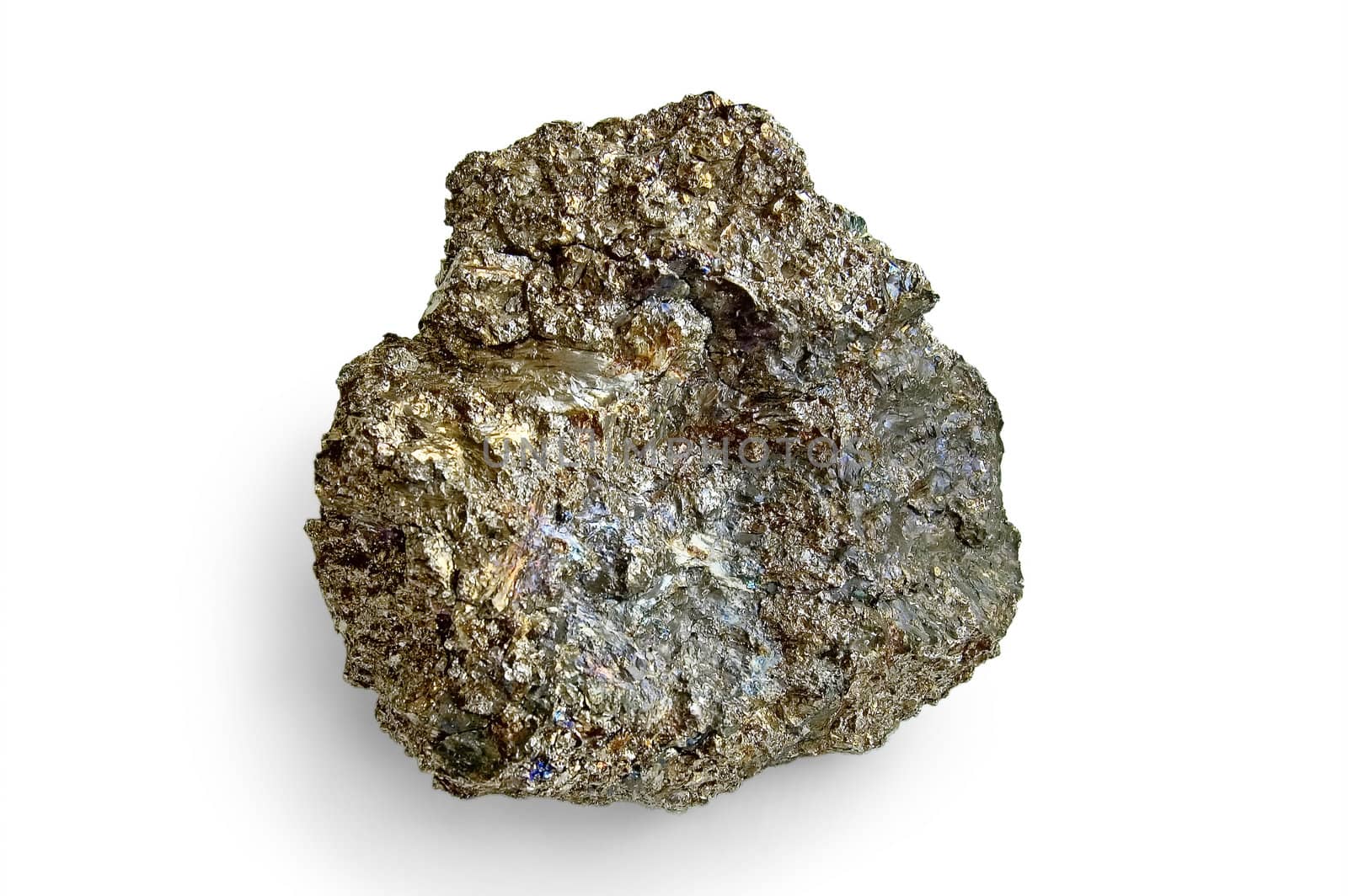 A piece of ferroalloy in isolation on a white background