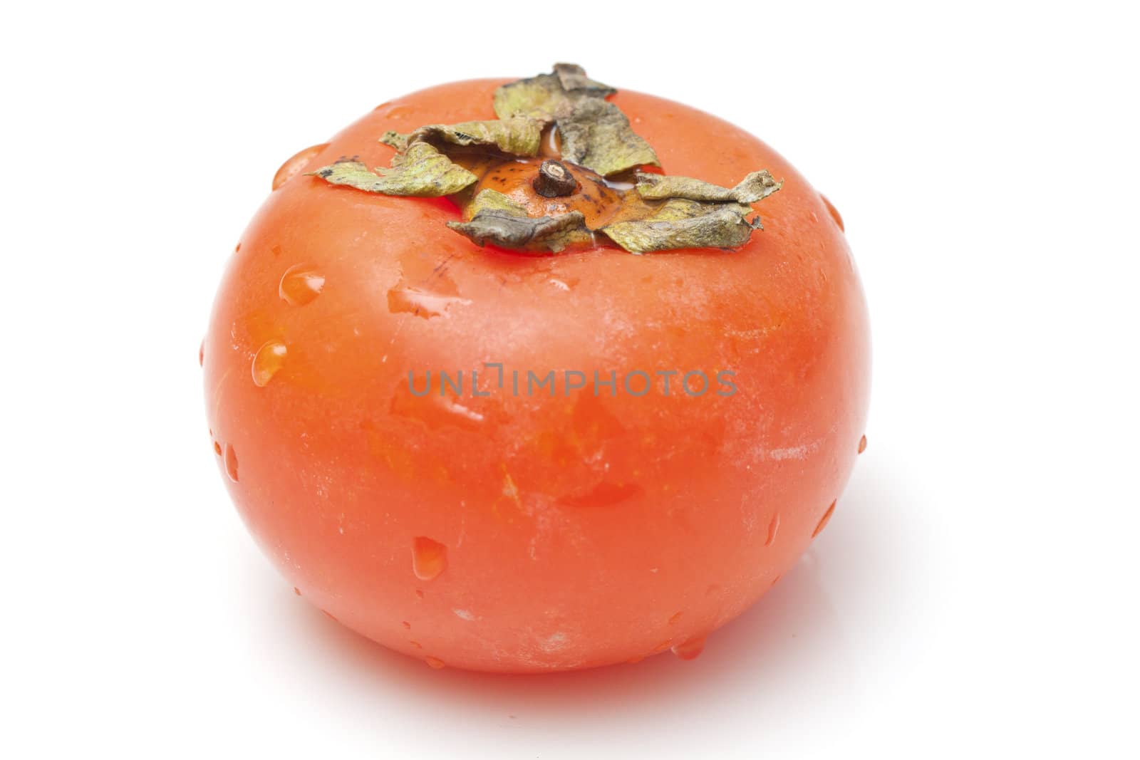 Orange persimmon isolated on white background by kawing921