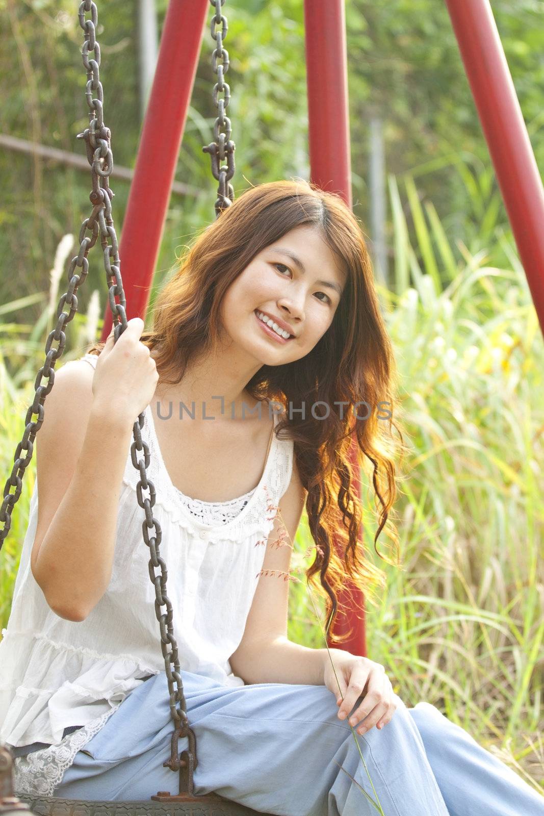 A beautiful and happy asian woman portrait