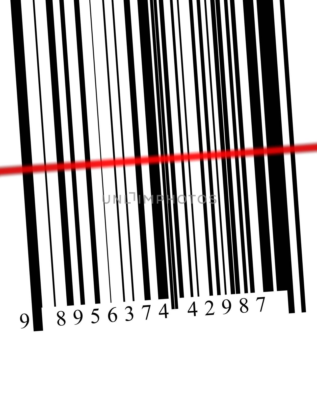 Barcode with scanner in digital format high resolution 3D