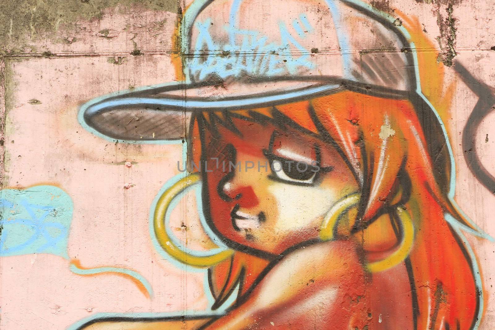 Grafitti on the fence wall in Anyang Korea