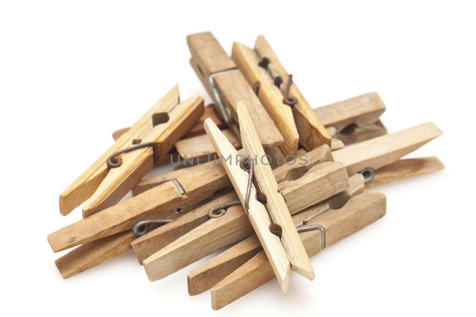 Clothespins isolated on white background by kawing921