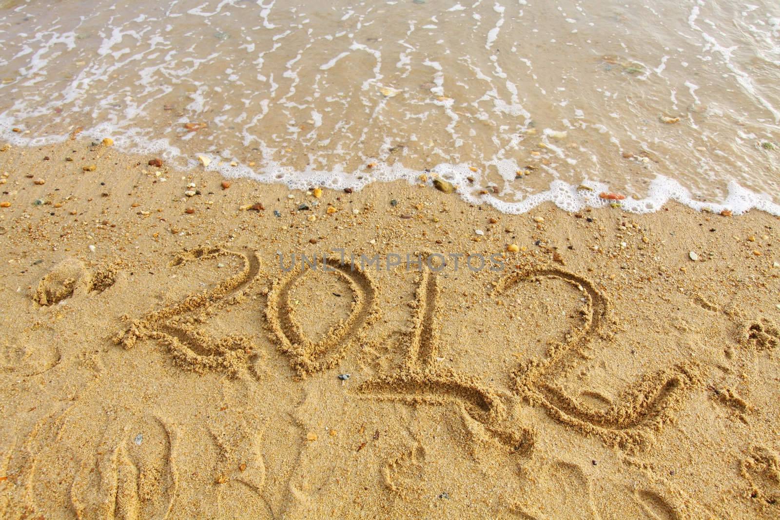 2012 handwritting on sand