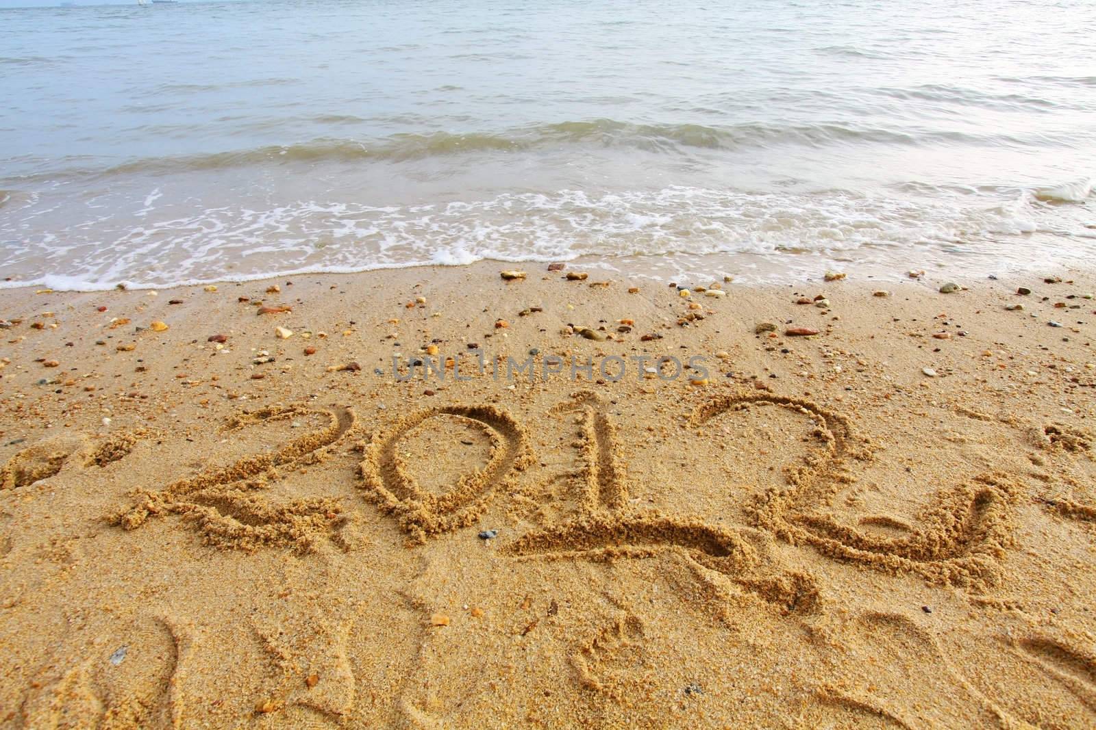 2012 handwritting on sand