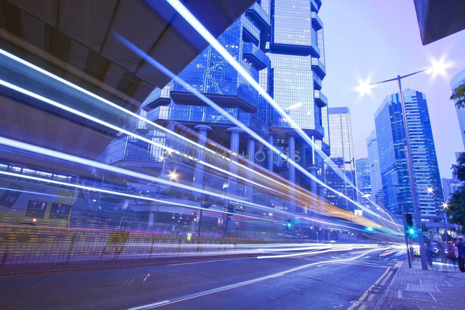 Traffic in city at night by kawing921