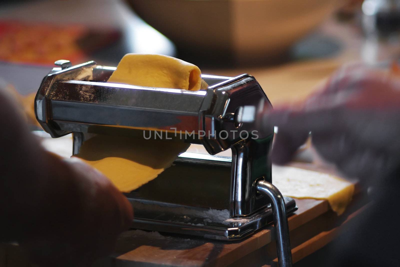 Making Tortellini, following the tradition of Modena, in Italy