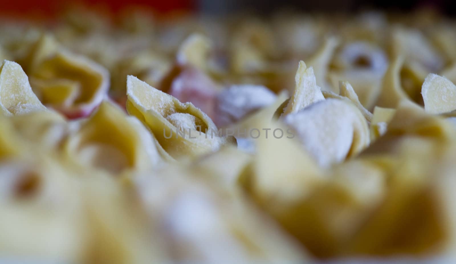 Making tortellini, following the Modena tradition, in Italy