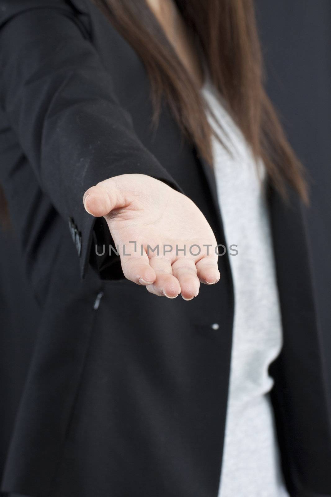 Business woman gives a handshake  by kawing921
