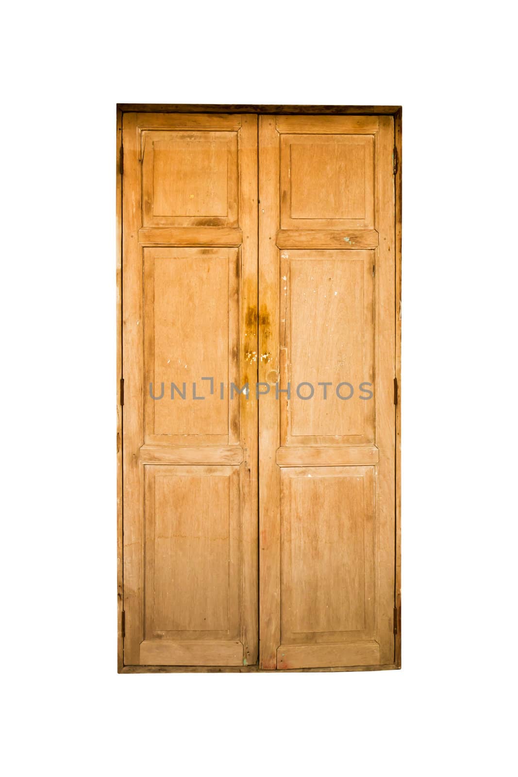 Grunge door background with white