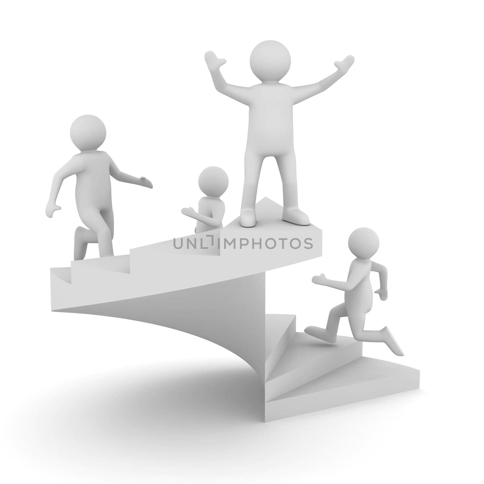 leadership concept on white background. Isolated 3D image