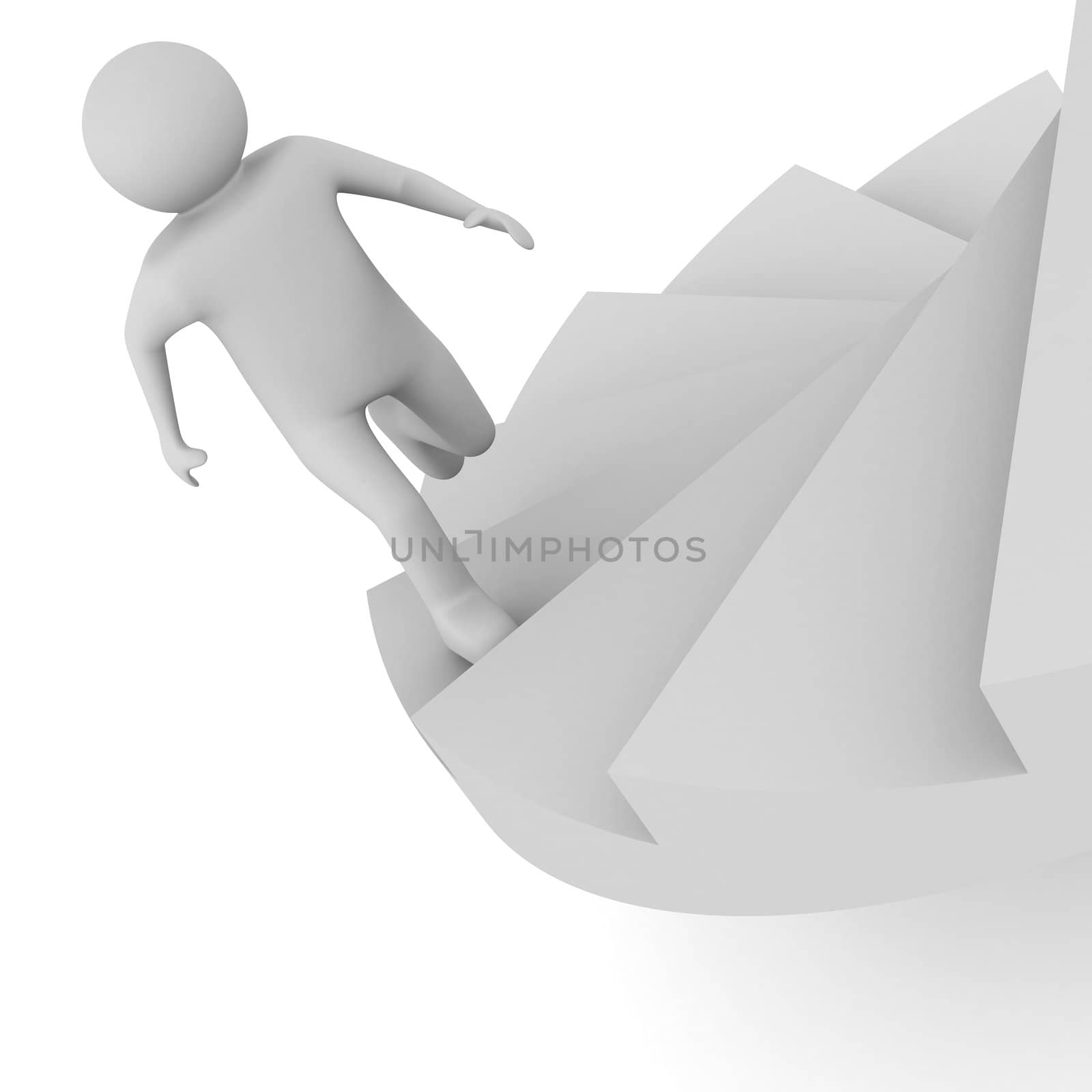 leadership concept on white background. Isolated 3D image