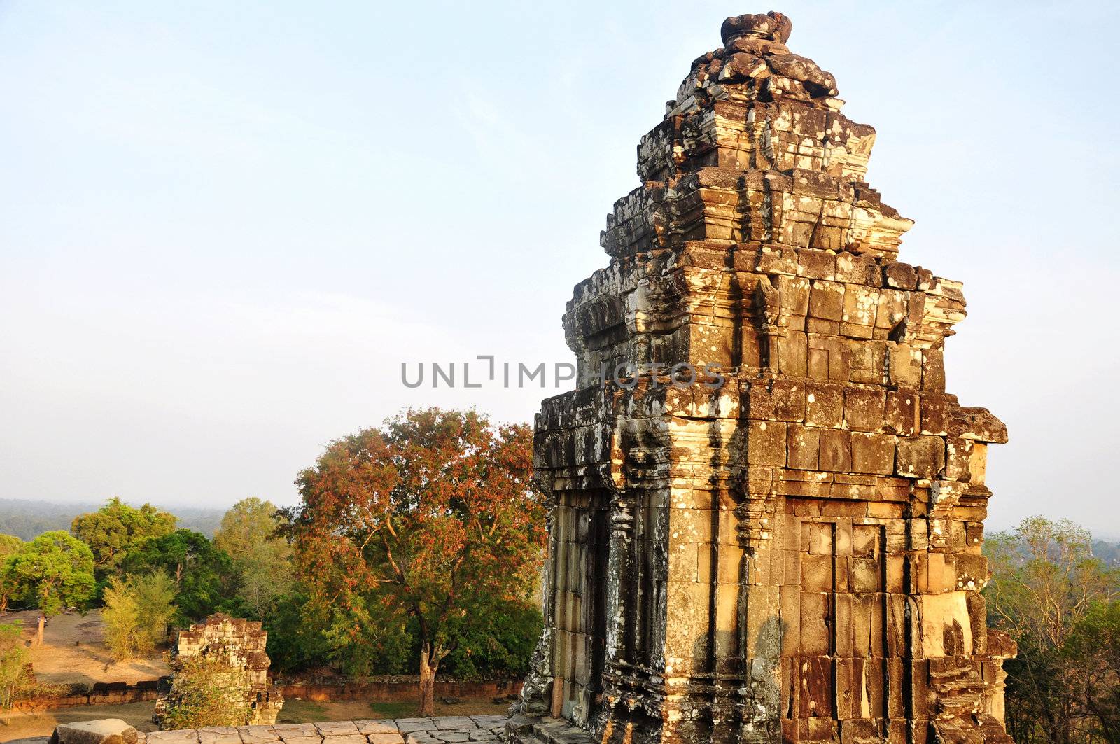 Landscape of historical ruins at Angkor Cambodia