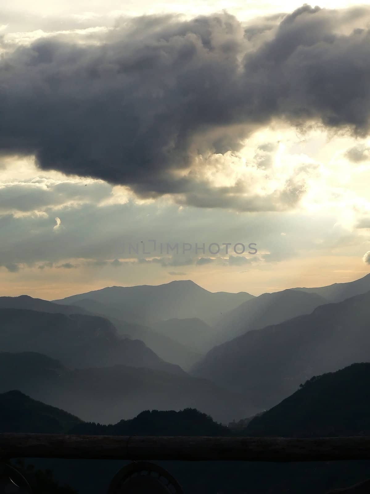 mountain landscape with sunset