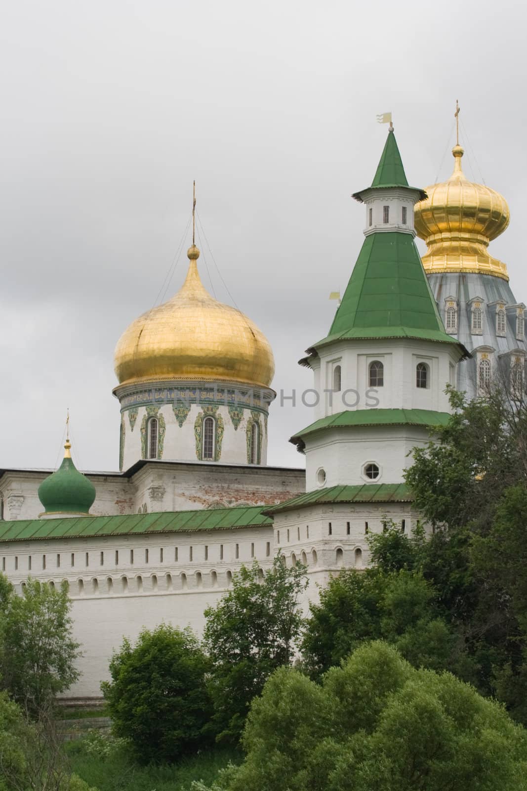 tower and churches in monastery New Jerusalem 
