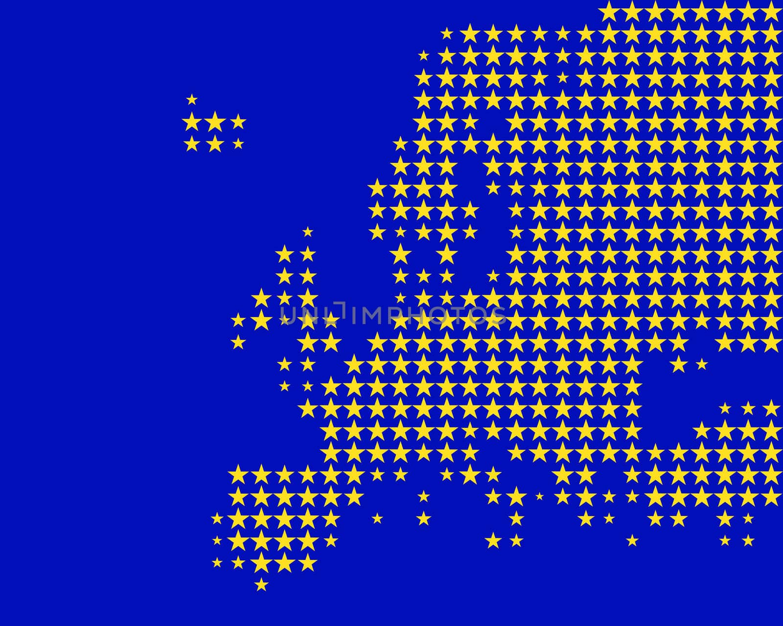 Map and flag of Europe