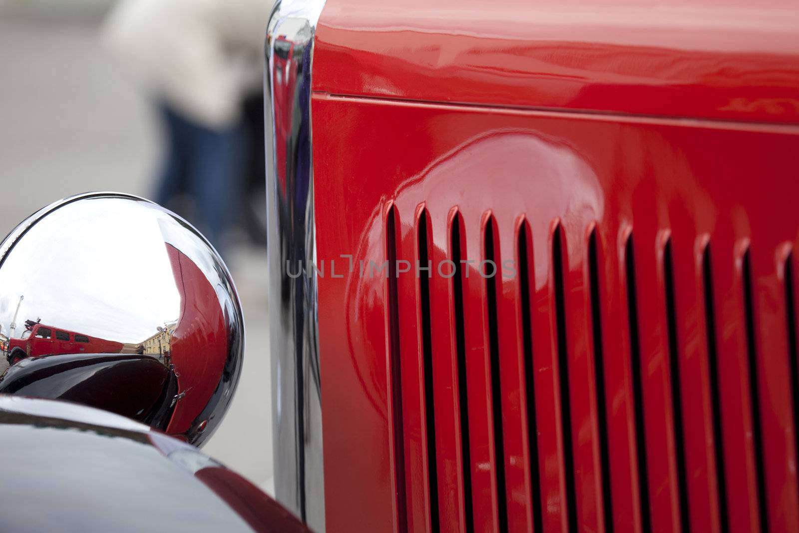 Old vintage fire engine detail 
